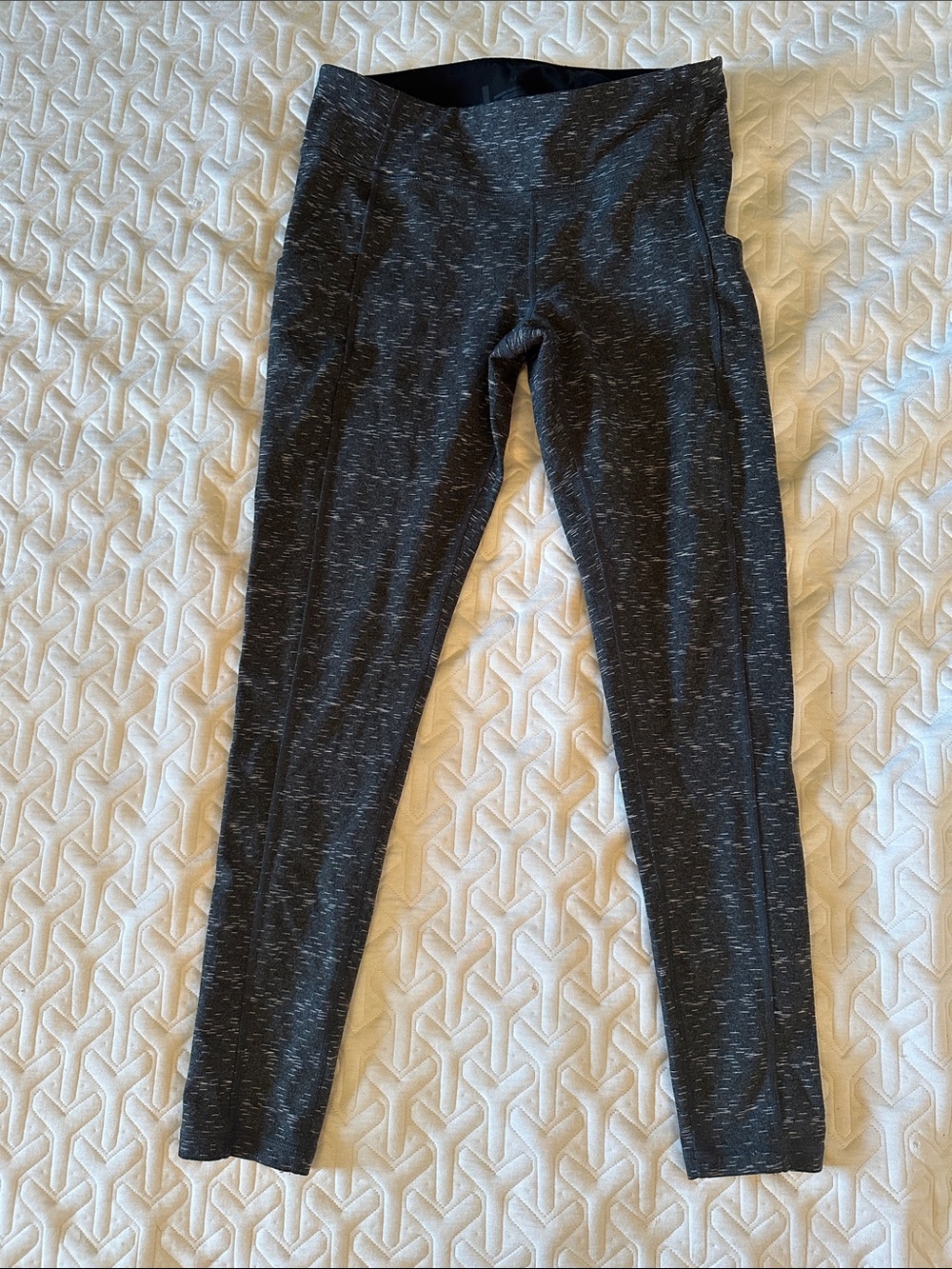 Lucy Heathered Charcoal High-Waist Leggings with Pockets
